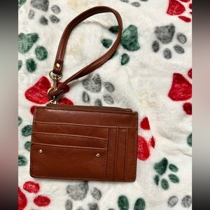 Brown handheld wallet